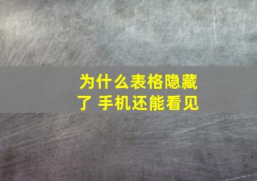 为什么表格隐藏了 手机还能看见